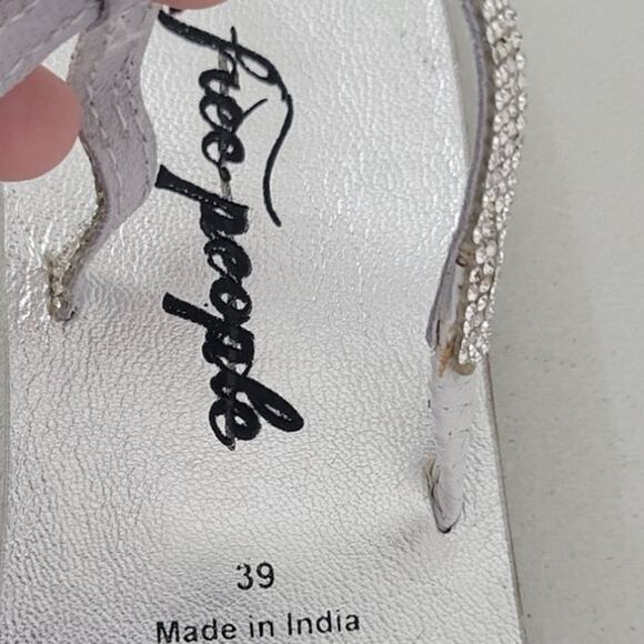 Free People Sandals Womens Size 39 Silver Rhinestones Whimsical Fairy Peasant - Picture 4 of 4